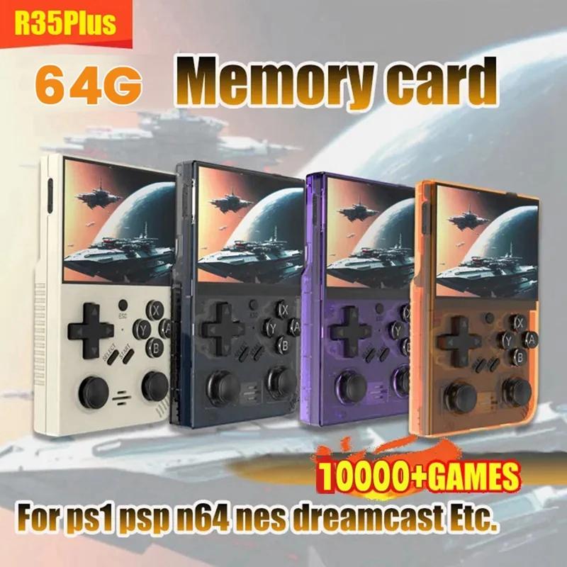 R35plus Ʈ   ܼ, 64G 30,000 + , 3.5 ġ IPS ũ, öƽ  ý, GBA PSP PS1 